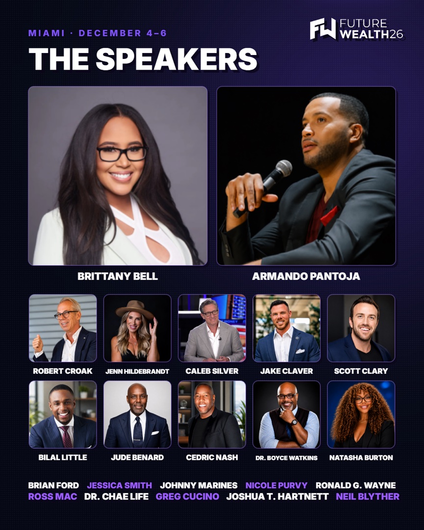 Future Wealth 26 speaker lineup: Brittany Bell top billed alongside Armando Pantoja, Miami December 4 to 6