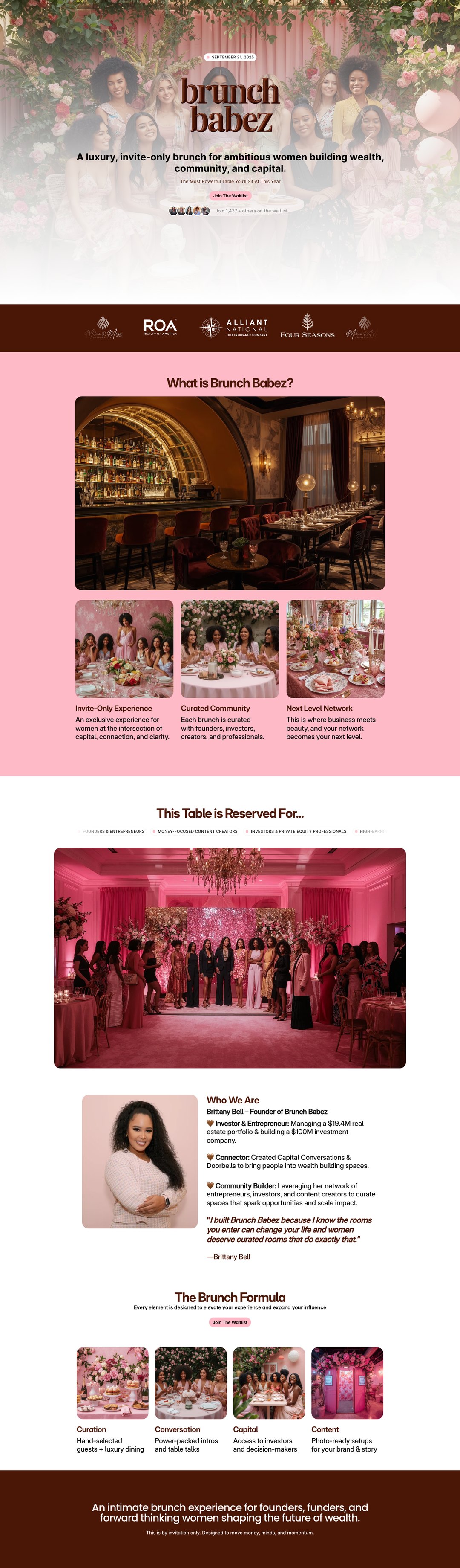 brunchbabez.com, the live site